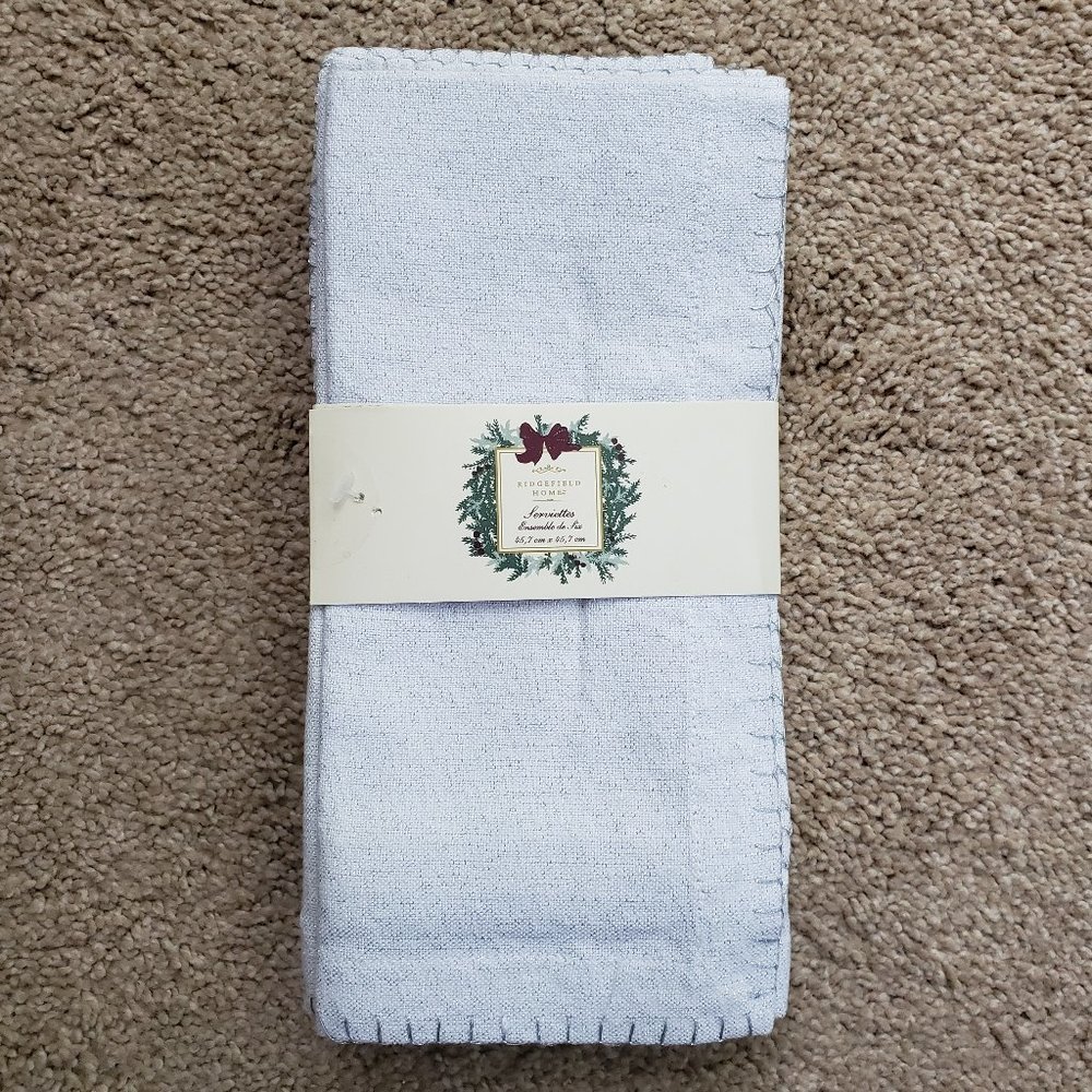 RIDGEFIELD HOME silver napkins 18" set of 6 NIP